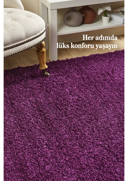 Modern Düz Desenli Lila Oturma Odası Halısı Salon Halısı Uzun Tüylü Yumuşak Dokulu Kolay Bakım fiyatları