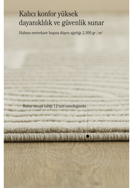 Özel Tasarım Bej Sık Dokuma Jüt Taban Oturma Odası Salon Halısı Leke Tutmaz Kolay Bakım