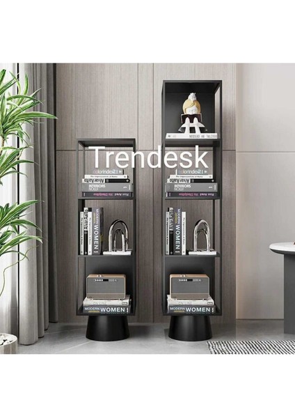 Metal Siyah 4 Katlı Köşe Kitaplık 118-28-28 cm 1022-CN Model Kodu: 1023-CN