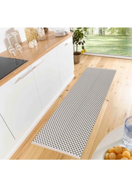 Makinede Yıkanabilir Pamuklu Kilim 60X180 cm Halı Kilim,çift Taraflı Kullanılabilir, Iskandinav