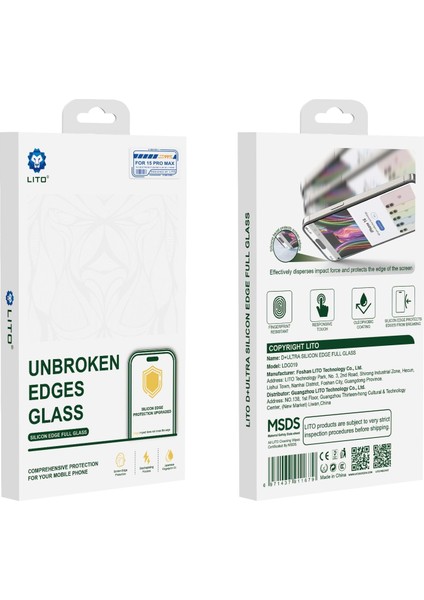 D+ Ultra Silikon Kenar Clear iPhone 16 Pro Max Ekran Koruyucu