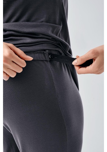 Uzun Kollu Likralı Viskoz Hamile Pijama Takım 22105 fırsatları