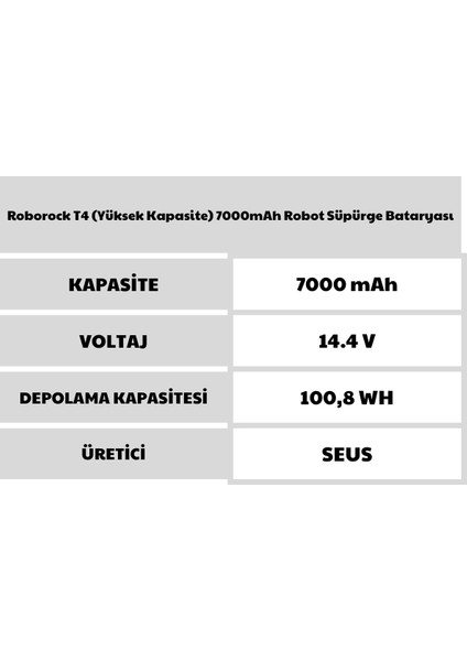 Roborock T6 7000MAH Robot Süpürge Bataryası