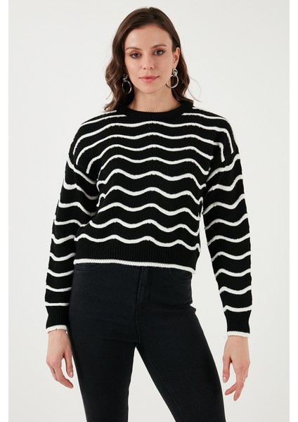 Regular Fit Bisiklet Yaka Ajurlu Kazak Bayan Kazak 24K0376K1 fiyatları