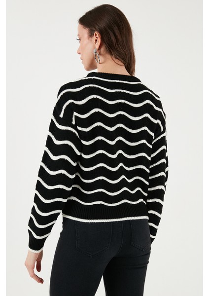 Regular Fit Bisiklet Yaka Ajurlu Kazak Bayan Kazak 24K0376K1 indirimleri