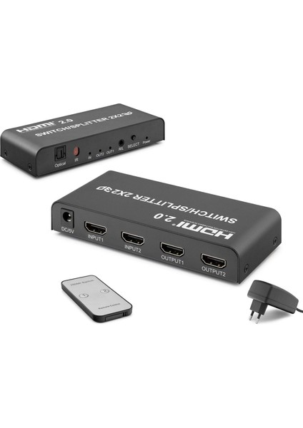 HD-271 HDMI Splitter 2 Giriş 2 Çıkış Switch