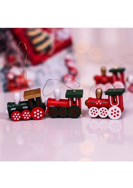 Noel Dekorasyonu Ahşap Noel Treni Küçük Kolye (Yurt Dışından)