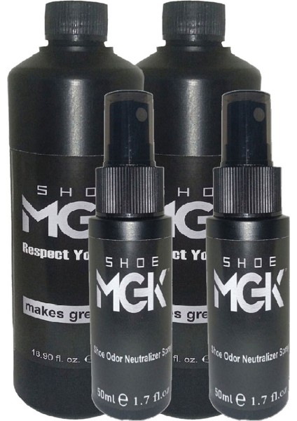 Shoe Cleaner HASIMOX-92-2:0295 Mgk 500 ml 2ADET Ayakkabı Temizleme Spreyi ile 50 ml 2 Adet Mgk Ayakkabılardan Gelen Kokulara Sprey