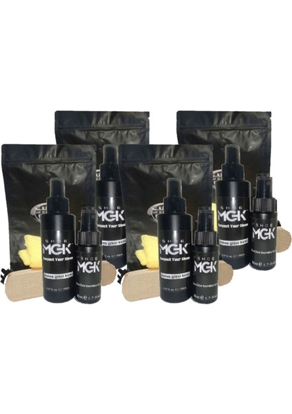 Shoe HASIMOX-92-2:0350 Mgk 4lü 150 ml Ayakkabı Temizleyici Sprey Yanında 4xmgk 50 ml Ayakkabı Koku Giderici Sprey - Bez ile Fırça