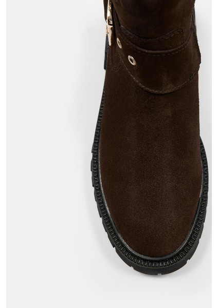 Johan Kahve Süet Hakiki Deri Kadın Bot modelleri