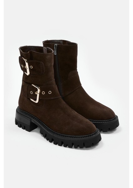 Johan Kahve Süet Hakiki Deri Kadın Bot indirimleri