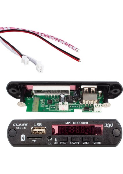 USB-123 12 Volt Sd+Af+Vr Oto Teyp Mikrofonlu Usb/sd Çevirici Dijital Player USB Board