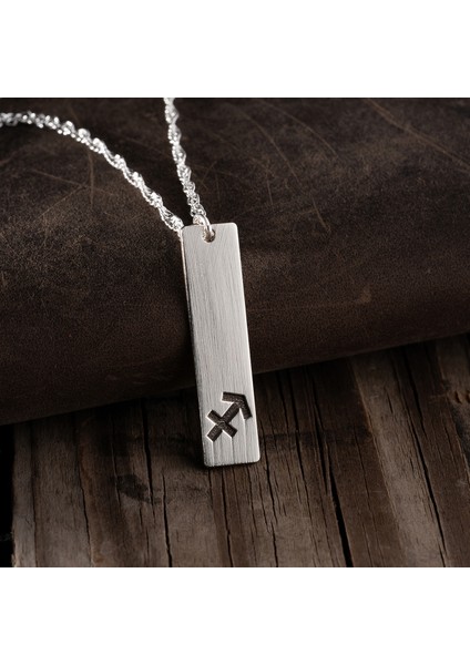 Erkek Özel Tasarım Yay Burcu Gümüş Kolye fırsatları