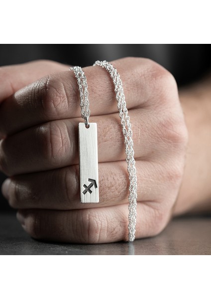 Erkek Özel Tasarım Yay Burcu Gümüş Kolye indirimleri