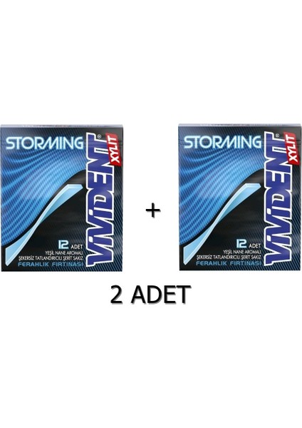 Storming Yeşil Nane Aromalı Şekersiz-Tatlandırıcılı Şerit Sakız 33G (2 Adet)