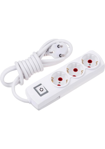 -3003 3lü Grup Priz Topraklı 3 Metre Anahtarlı