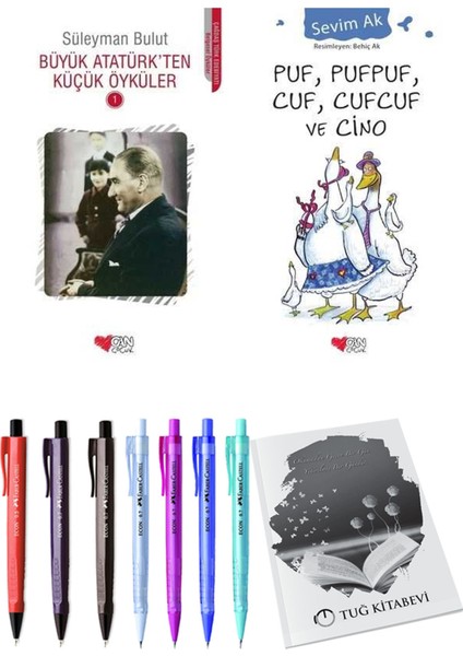 Puf, Pufpuf, Cuf, Cufcuf ve Cino ve Büyük Atatürk'ten Küçük Öyküler 1 2'li Set + Hediyeli