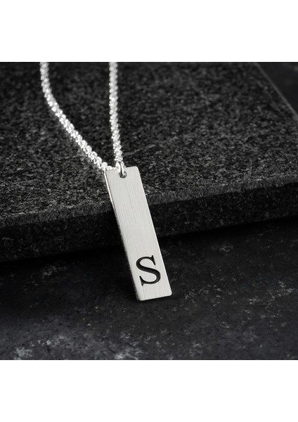 Erkek 925 Ayar Gümüş Özel Tasarım S Harf Kolye