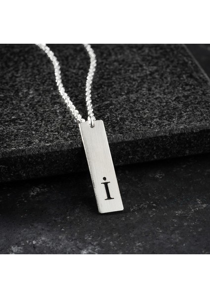 Erkek 925 Ayar Gümüş Özel Tasarım İ Harf Kolye