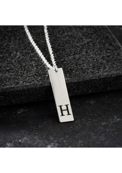 Erkek 925 Ayar Gümüş Özel Tasarım H Harf Kolye