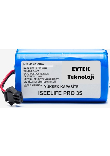 Iseelife PRO3S ( Kapasite) 2600MAH Robot Süpürge Bataryası