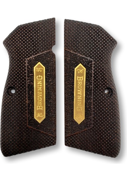 Silah Kabzası - Zig 14, Browning Hp, High Power 14, Spor Kasa ile Uyumlu - Koyu Kahverengi Renk - Metal Logolu - BRWHPSCV019L1