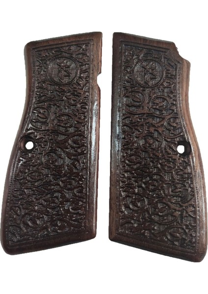 Silah Kabzası - Zig 14, Browning Hp, High Power 14, Dik Kasa, Browning Halkalı (Halka Için Kesim Yaptırmak Için Mesaj Atın), Halkasız ile Uyumlu - Koyu Kahverengi Renk - BRWHPCV021