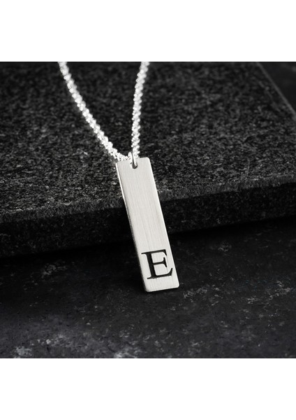 Erkek 925 Ayar Gümüş Özel Tasarım E Harf Kolye