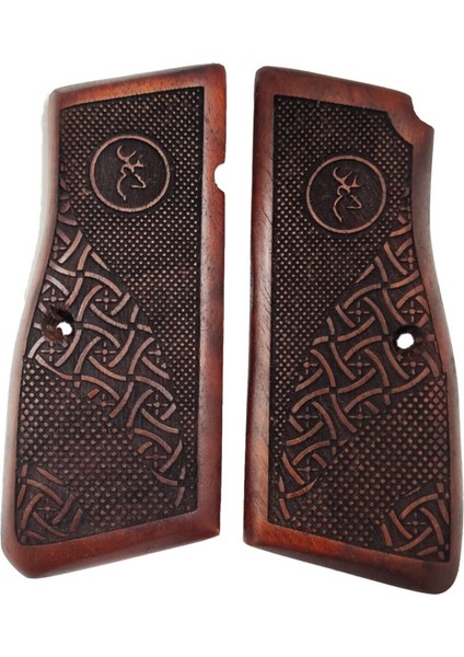 Zib Grips Silah Kabzası - Zig 14, Browning Hp, High Power 14, Dik Kasa, Browning Halkalı (Halka Için Kesim Yaptırmak Için Mesaj Atın), Halkasız ile Uyumlu - Meşe Renk - BRWHPMS035