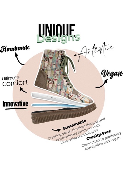 Kadın Vegan Deri Yeşil Uzun Bot - Best Friends Forever Tasarım