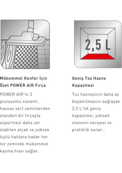 Turbo Başlık 550W En Iyi Performans ve Kusursuz Sessizlik Silence Force Toz Torbasız Elektrikli Süpürge Özel ve Yenilikçi POWER AIR Başlık -Kablosuz Lambader Hediye