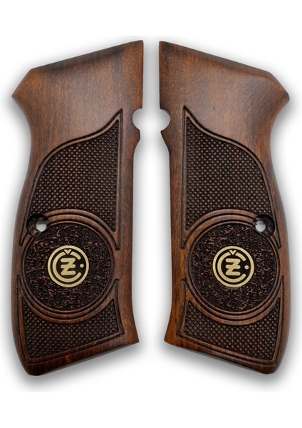 Silah Kabzası - Cz 75, Canik 55, S120, L120 ile Uyumlu - Koyu Kahverengi Renk - Metal Logolu - CZ75CV012L1