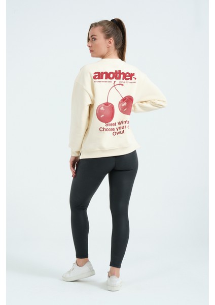 Kadın Bej Femuar Detaylı Şardonlu Örme Sweatshirt fiyatları