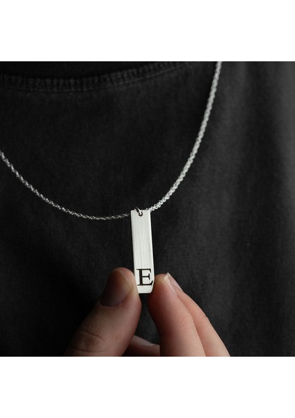 Erkek 925 Ayar Gümüş Özel Tasarım E Harf Kolye fiyatları