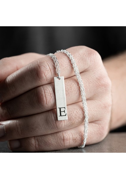 Erkek 925 Ayar Gümüş Özel Tasarım E Harf Kolye modelleri