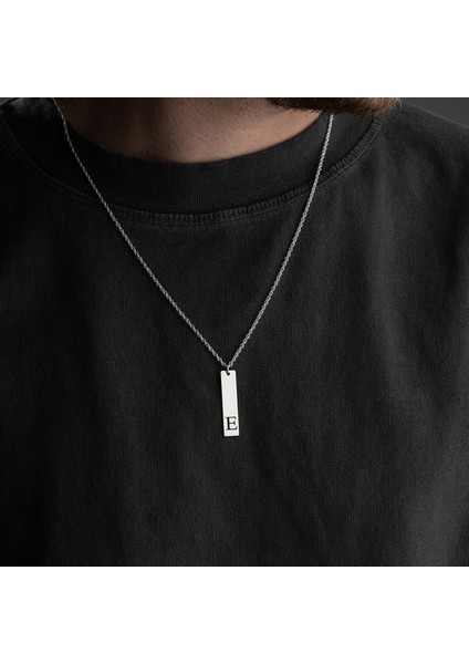 Erkek 925 Ayar Gümüş Özel Tasarım E Harf Kolye fırsatları