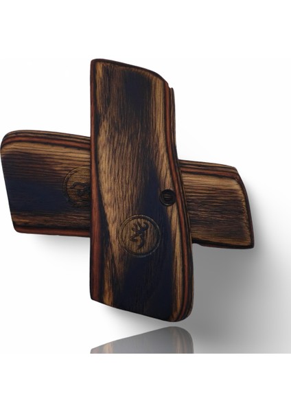 Silah Kabzası - Zig 14, Browning Hp, High Power 14, Dik Kasa, Browning Halkalı (Halka Için Kesim Yaptırmak Için Mesaj Atın), Halkasız ile Uyumlu - Sadece Vernik Uygulanmış - Lamine modelleri