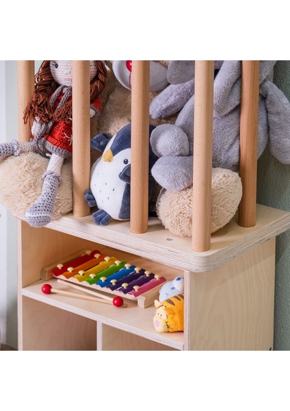 Orfis Kids Montessori Pelüş Oyuncak Depolama ve Kitaplık