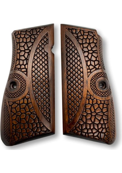 Silah Kabzası - Zig 14, Browning Hp, High Power 14, Dik Kasa, Browning Halkalı (Halka Için Kesim Yaptırmak Için Mesaj Atın), Halkasız ile Uyumlu - Koyu Kahverengi Renk - BRWHPCV017