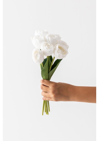 Yapay Gelin Eli Demeti 35 cm 8 Dal Beyaz modelleri
