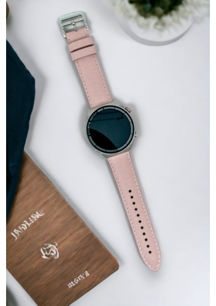 Minval Huawei Watch Hakiki Deri Kordon Gt 2 3 4 Pro Se 2e Elite Runner Buds Ultumate 22MM Uyumlu Kayış 46MM Saffiano Pudrapembe