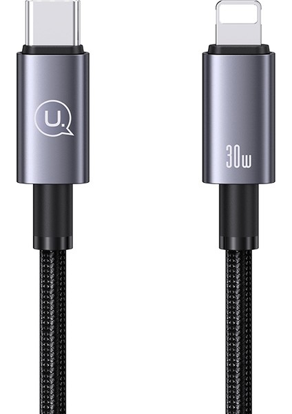 US-SJ679 Sufeng Serisi 0,25M Tip-C - Paratoner Kablosu 30W Telefon Hızlı Şarj Veri Kablosu - Kararmış (Yurt Dışından)