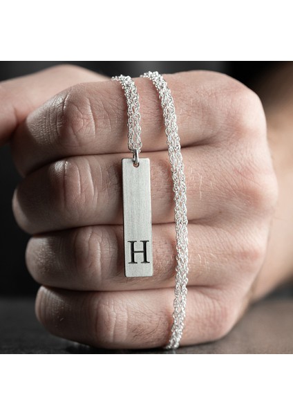 Erkek 925 Ayar Gümüş Özel Tasarım H Harf Kolye modelleri
