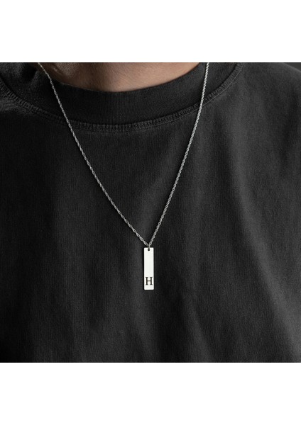 Erkek 925 Ayar Gümüş Özel Tasarım H Harf Kolye fırsatları