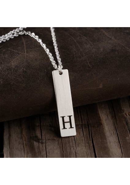 Erkek 925 Ayar Gümüş Özel Tasarım H Harf Kolye indirimleri