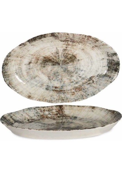 Shira Oval Kayik Tabak Porselen 26 cm