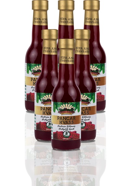 6 Adet Pancar Kvass (250ML.) Cam Şişede