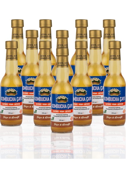 12 Adet Tarçın & Karanfil Kombucha (250ML.) Cam Şişede