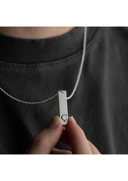 Erkek 925 Ayar Gümüş Özel Tasarım Ç Harf Kolye fiyatları