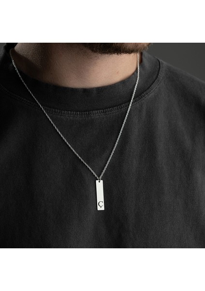 Erkek 925 Ayar Gümüş Özel Tasarım Ç Harf Kolye fırsatları